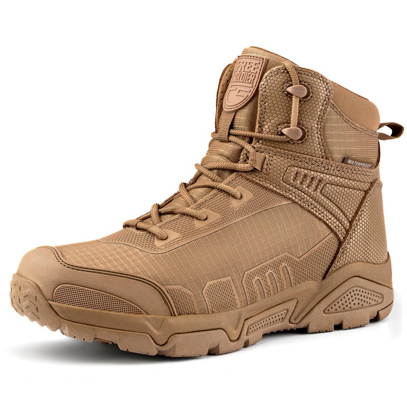 FREE SOLDIER Men's Waterproof Hiking Boots Lightweight Work Boots Military Tactical Boots Durable Combat Boots - Image 1